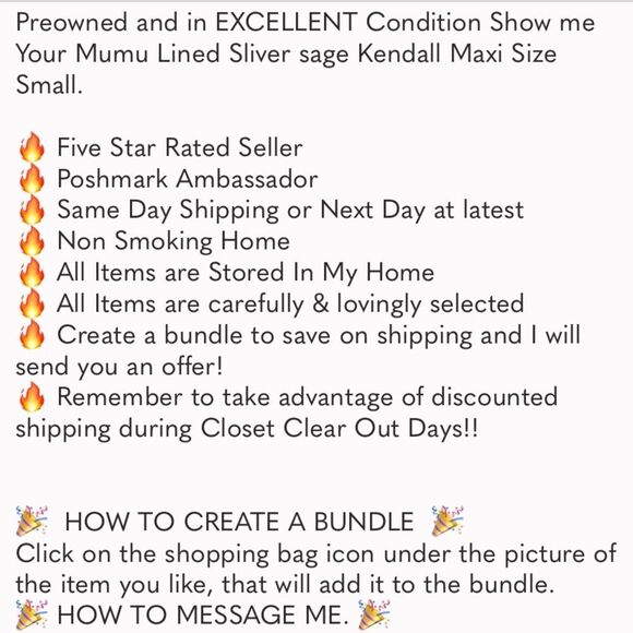 Show me Your Mumu Lined Sliver sage Kendall Maxi Size Small - Picture 13 of 13